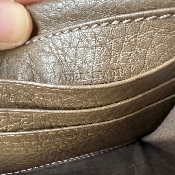 Chloe Marcie Long Wallet Bifold Purse Tassel Leather Gray Brown Taupe Authentic - Picture 12 of 14